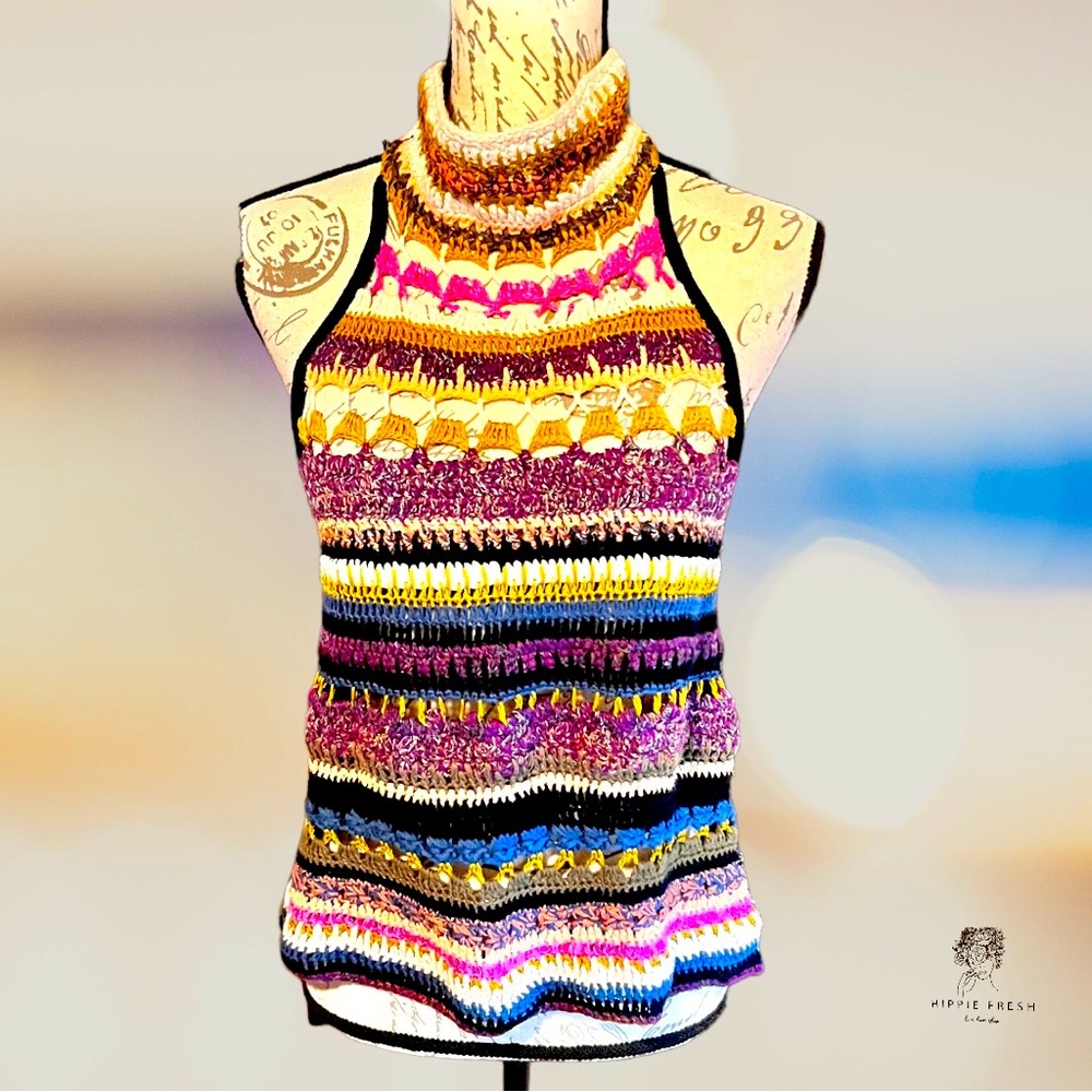 Free People Crocheted Halter Top Size XS/ S
